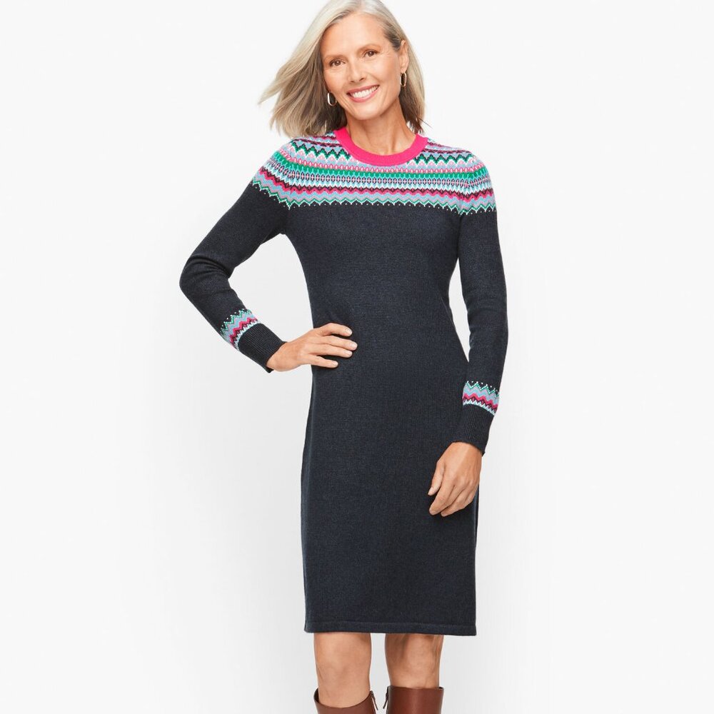 Holiday Fair Isle Sweater Dress